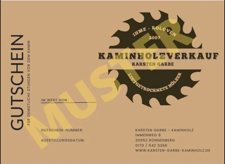 Kaminholzgutschein von Karsten Garbe